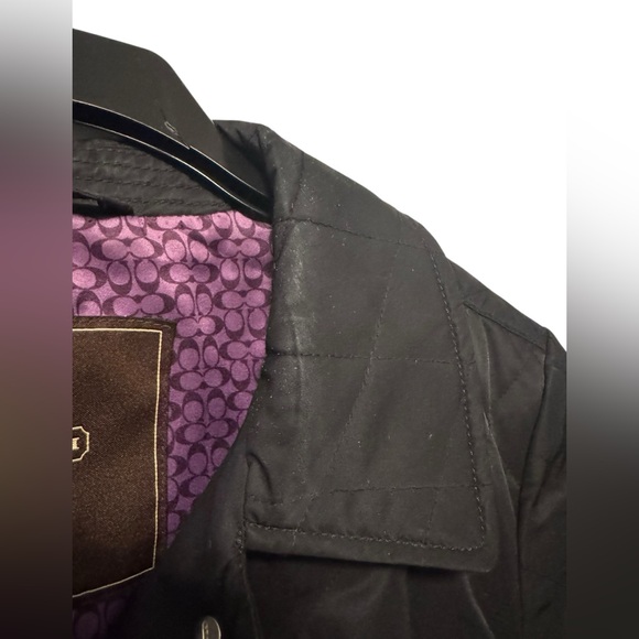 Coach Black Quilted Coat with Belt - Picture 6 of 11
